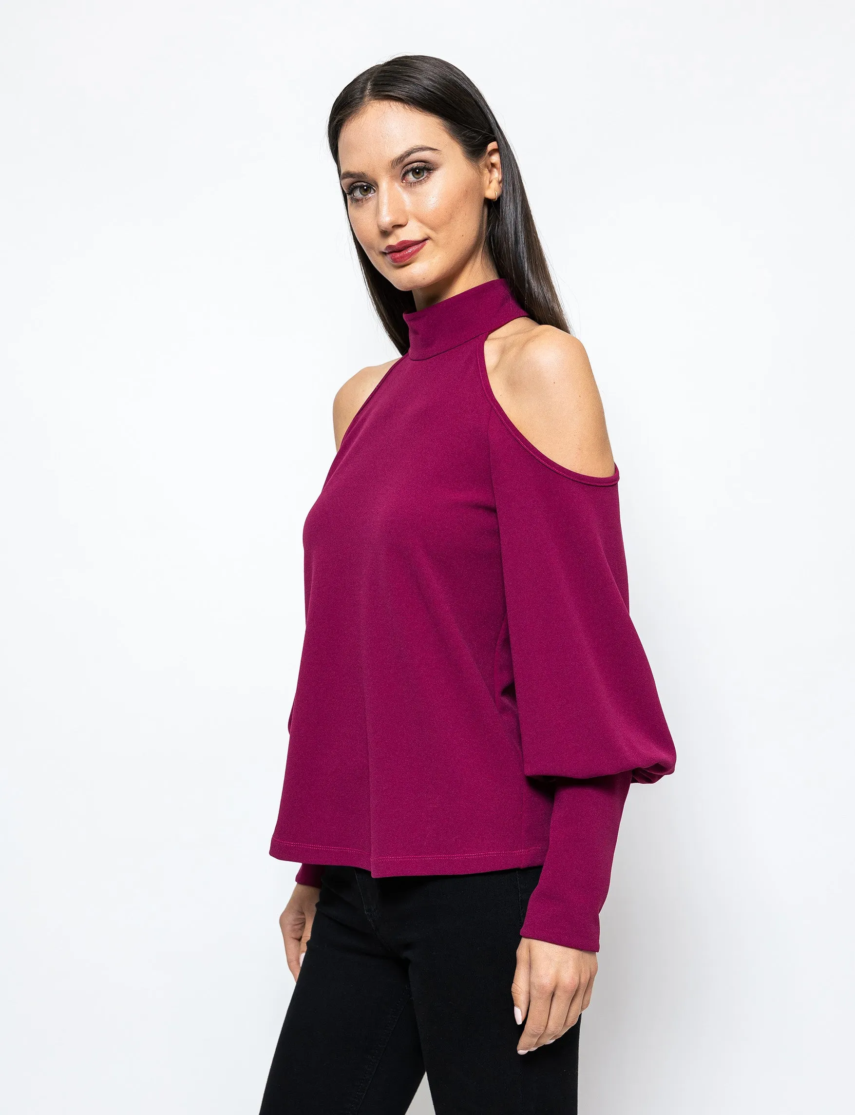 Trendy Twist Cold Shoulder Brooklyn Blouse