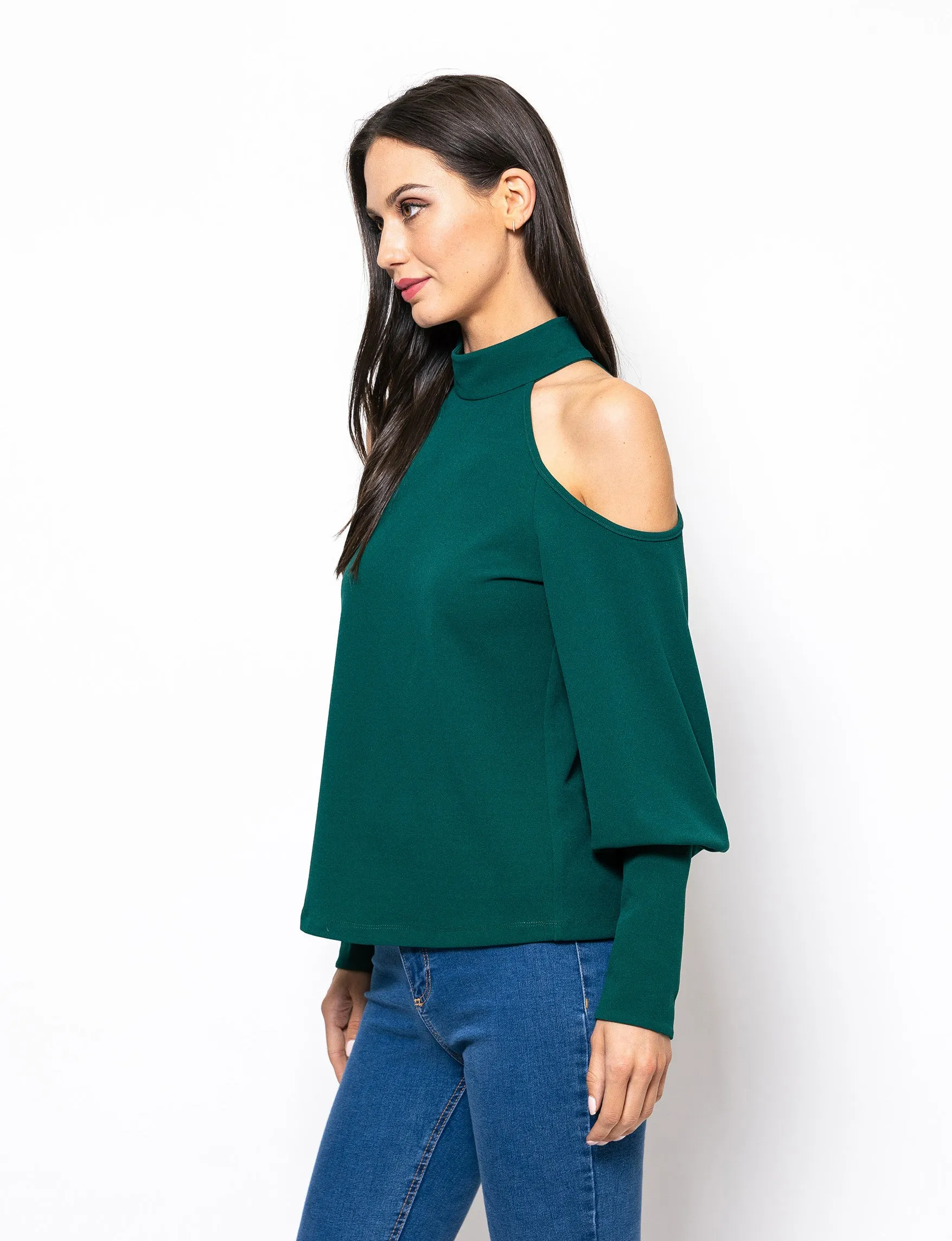 Trendy Twist Cold Shoulder Brooklyn Blouse