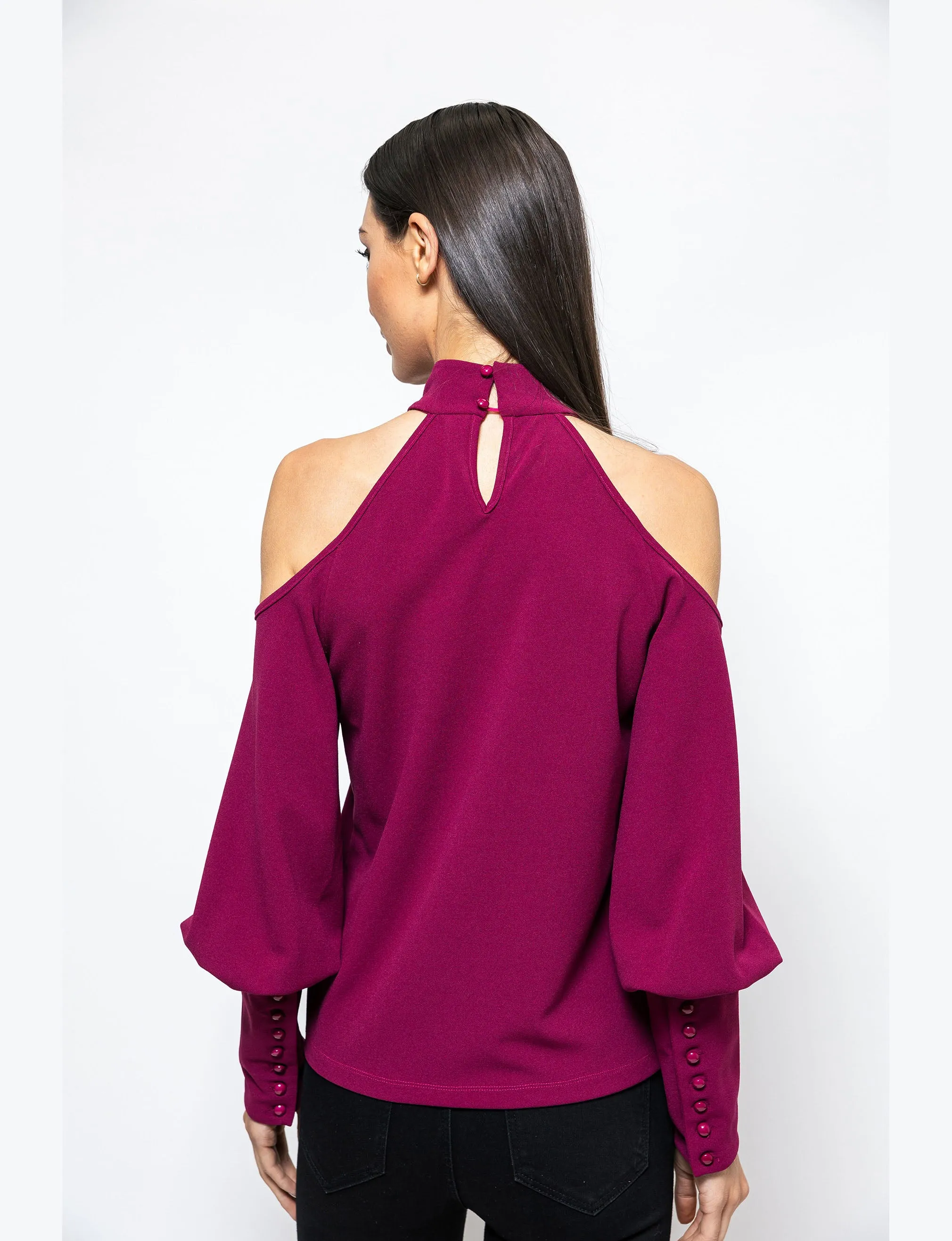 Trendy Twist Cold Shoulder Brooklyn Blouse