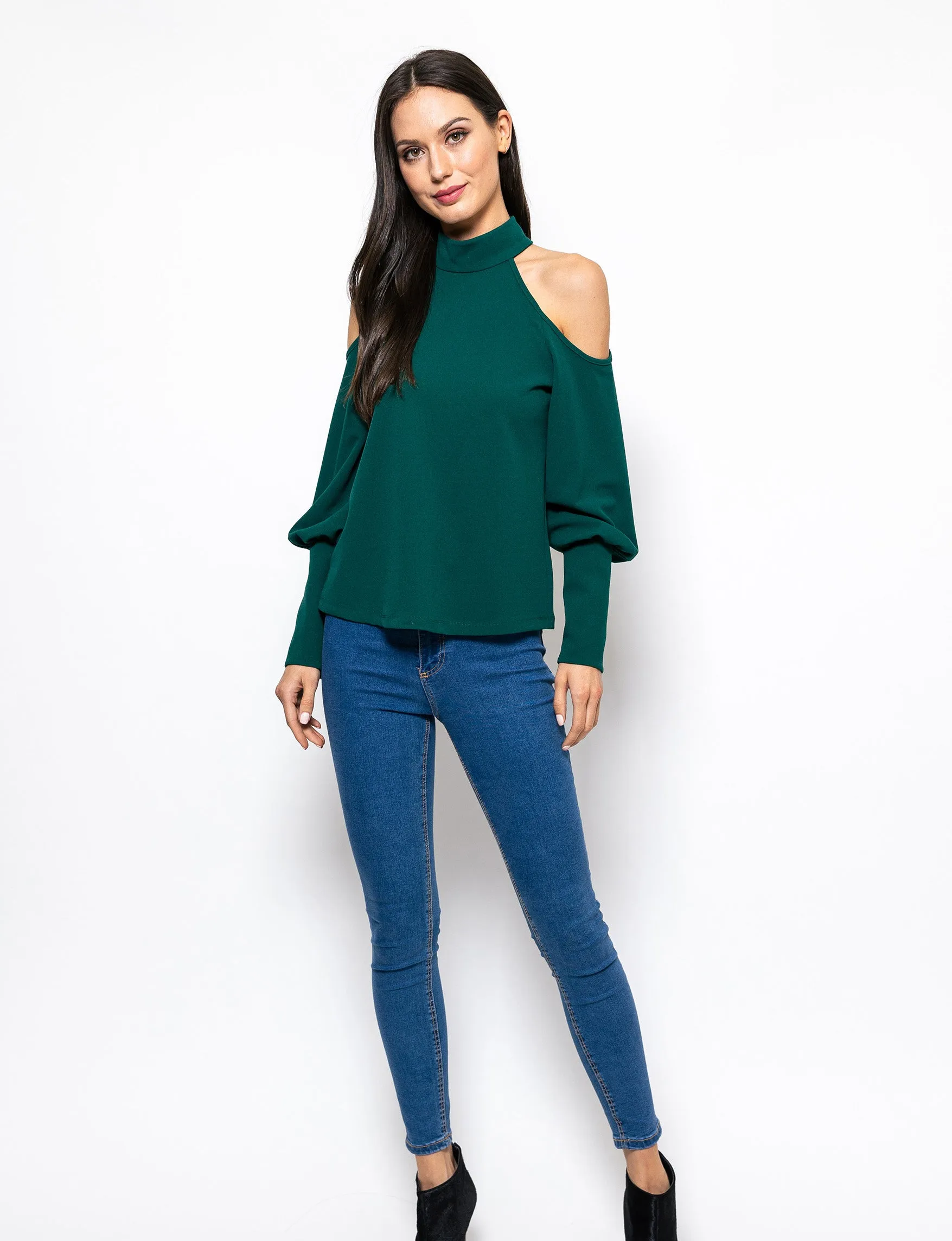 Trendy Twist Cold Shoulder Brooklyn Blouse