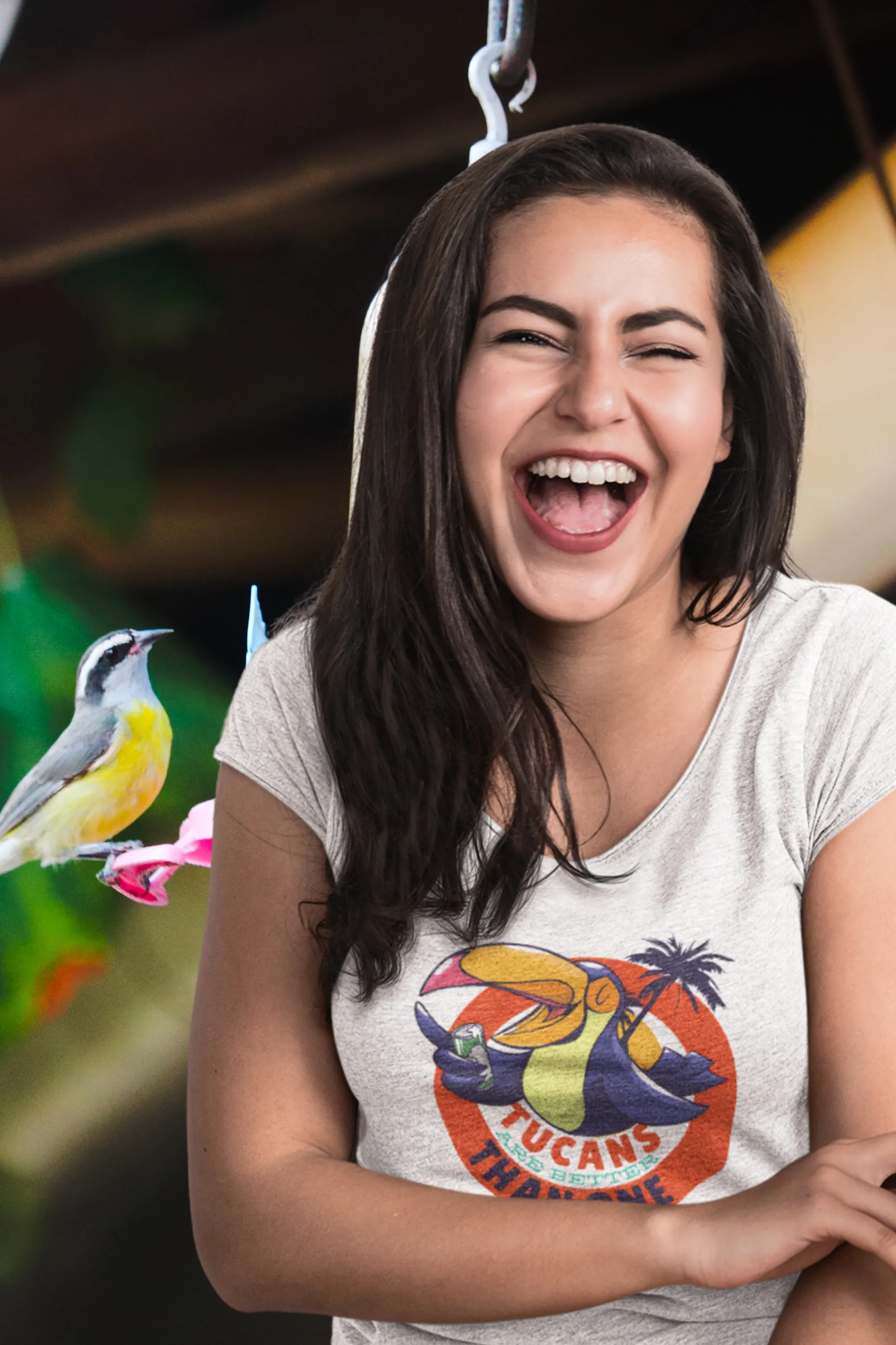Tucans Are Better Tha One Printed Scoop Neck T-shirt for women