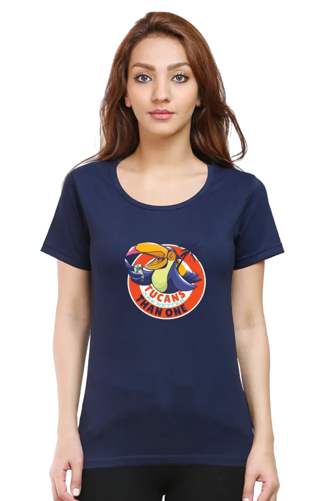 Tucans Are Better Tha One Printed Scoop Neck T-shirt for women