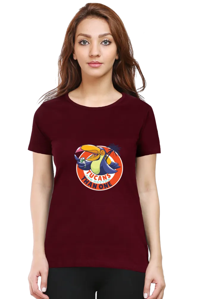 Tucans Are Better Tha One Printed Scoop Neck T-shirt for women