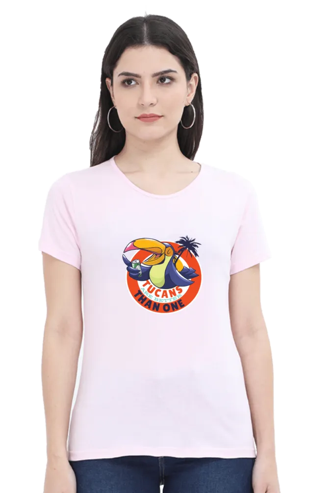Tucans Are Better Tha One Printed Scoop Neck T-shirt for women