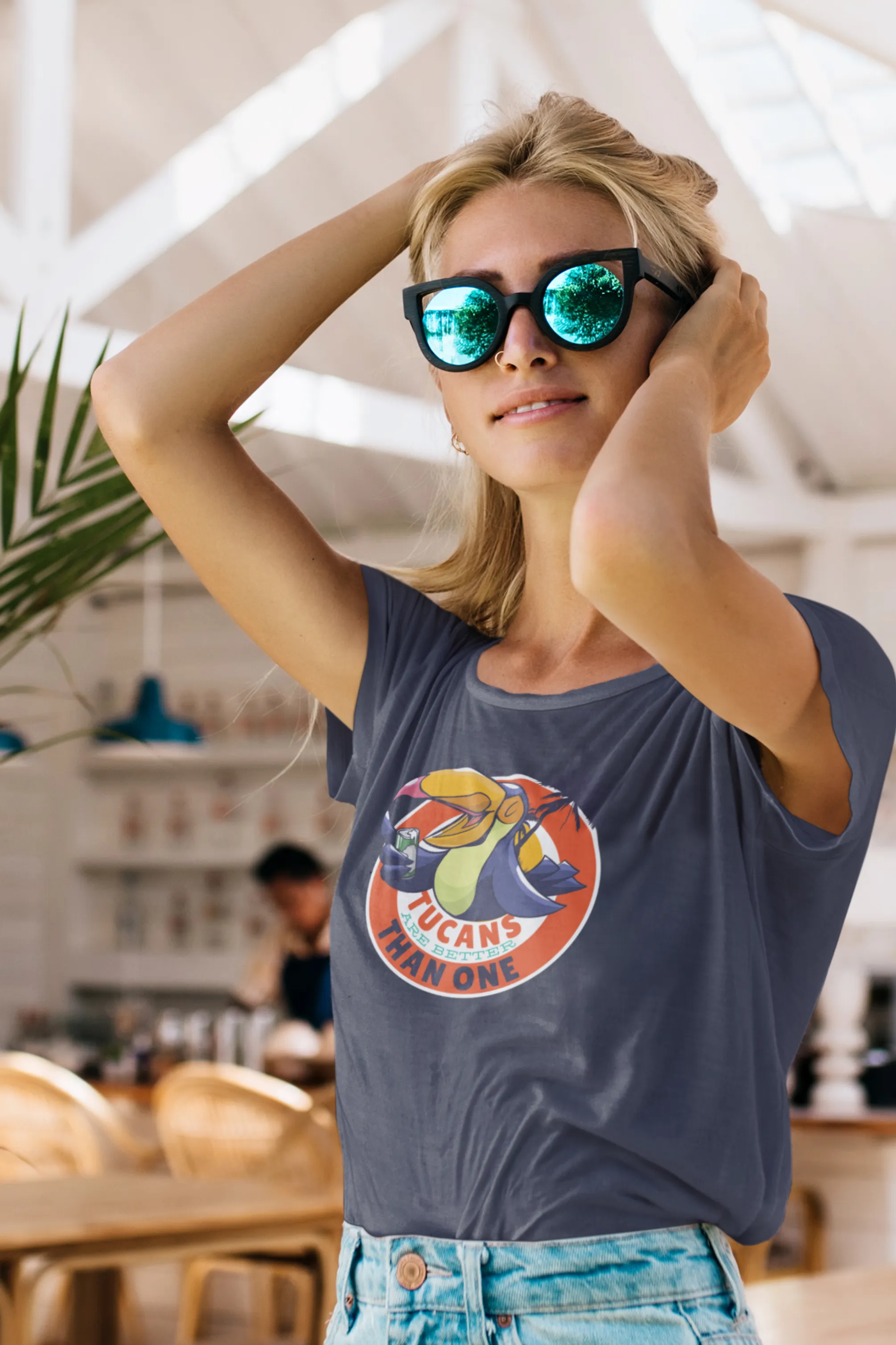 Tucans Are Better Tha One Printed Scoop Neck T-shirt for women