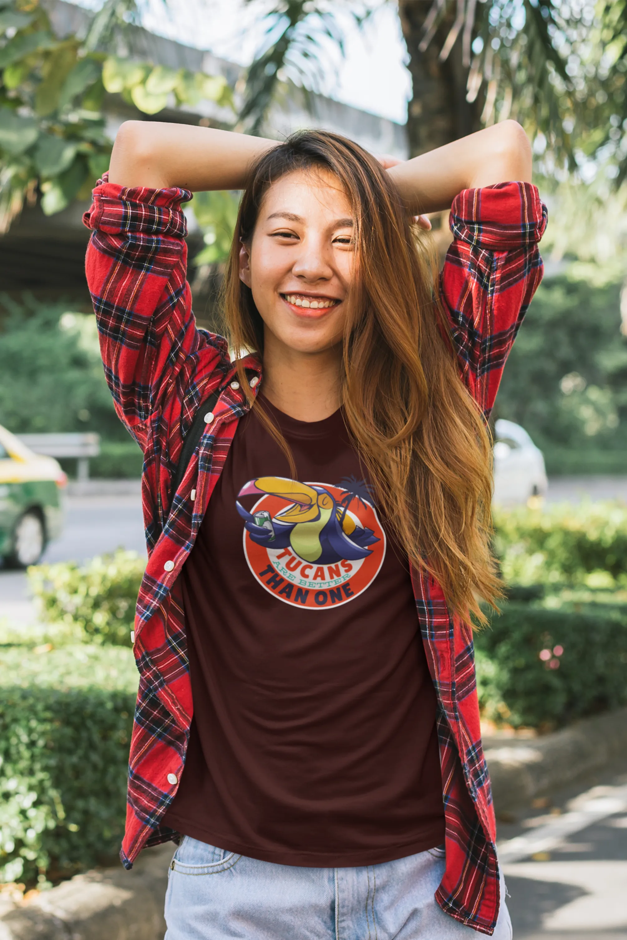 Tucans Are Better Tha One Printed Scoop Neck T-shirt for women