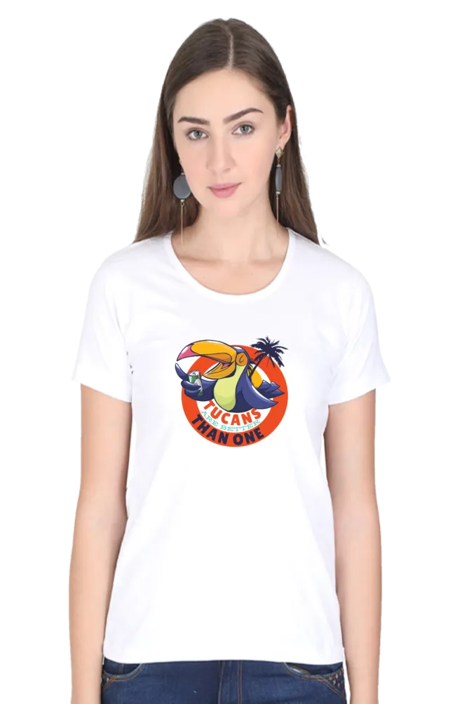 Tucans Are Better Tha One Printed Scoop Neck T-shirt for women
