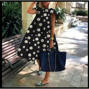 Vintage Floral Print Dress