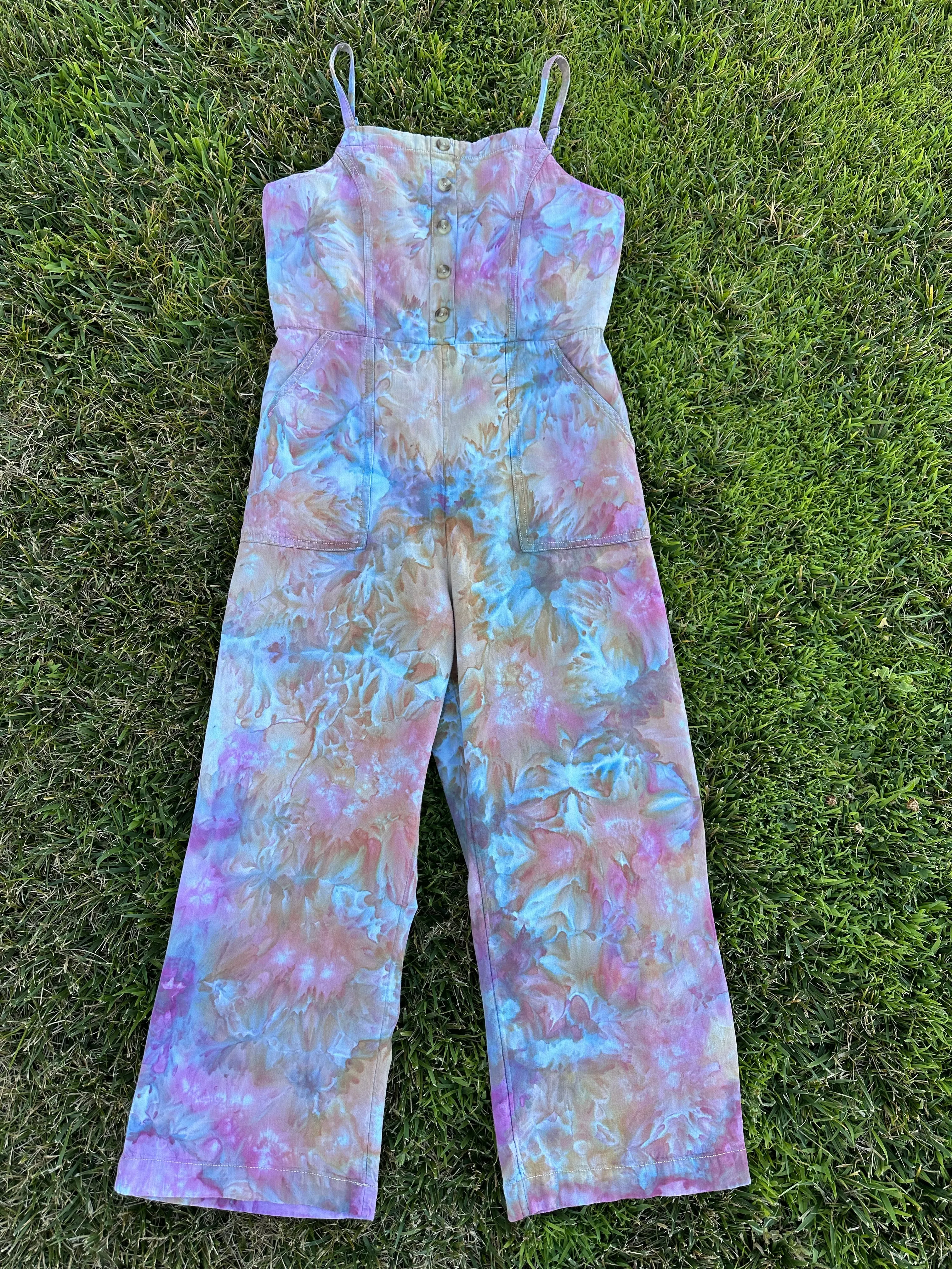 Women’s Medium (fits more like a small in the top) Upcycled Chambray Jumpsuit in ‘Bird Song’