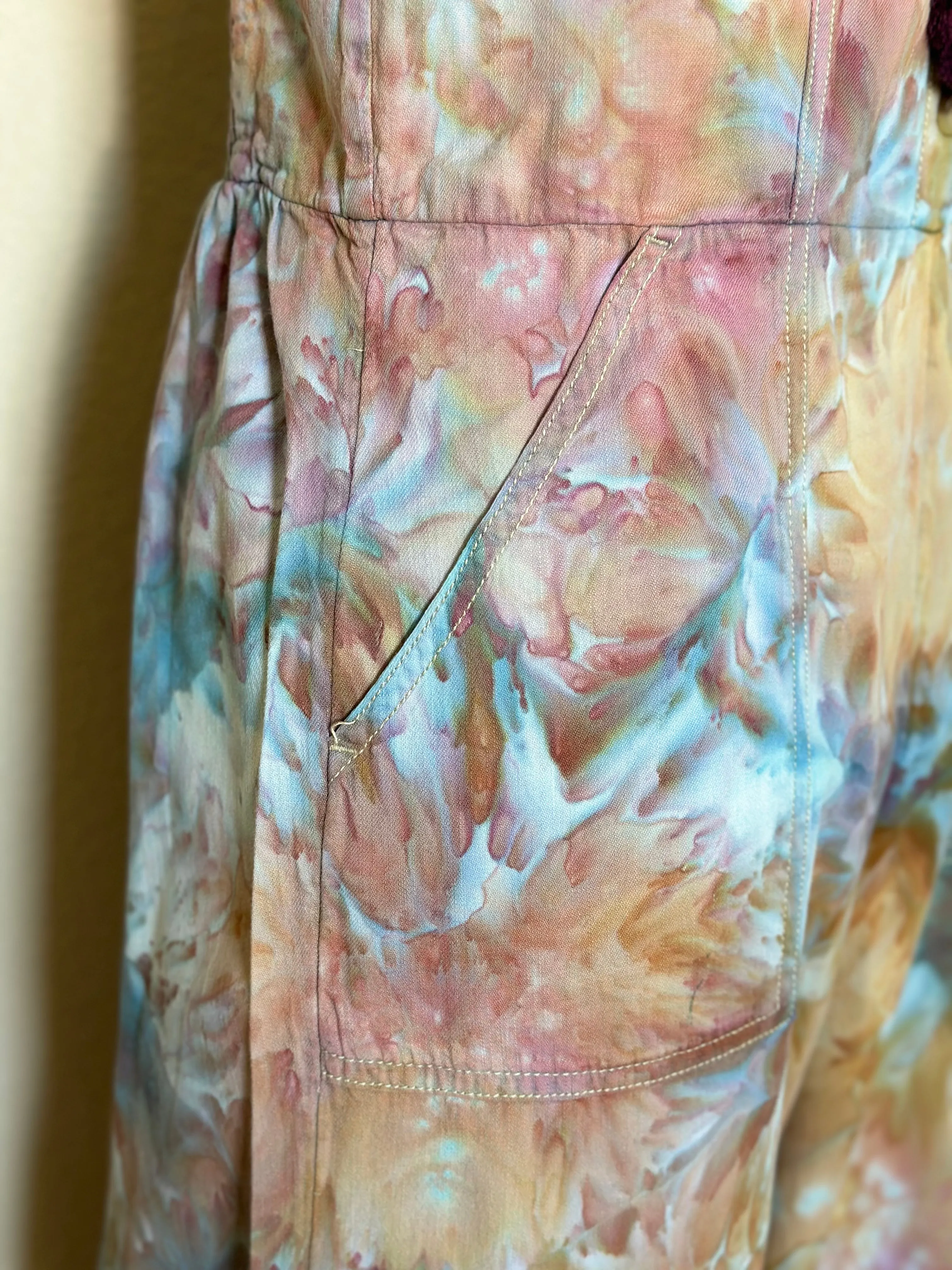 Women’s Medium (fits more like a small in the top) Upcycled Chambray Jumpsuit in ‘Bird Song’
