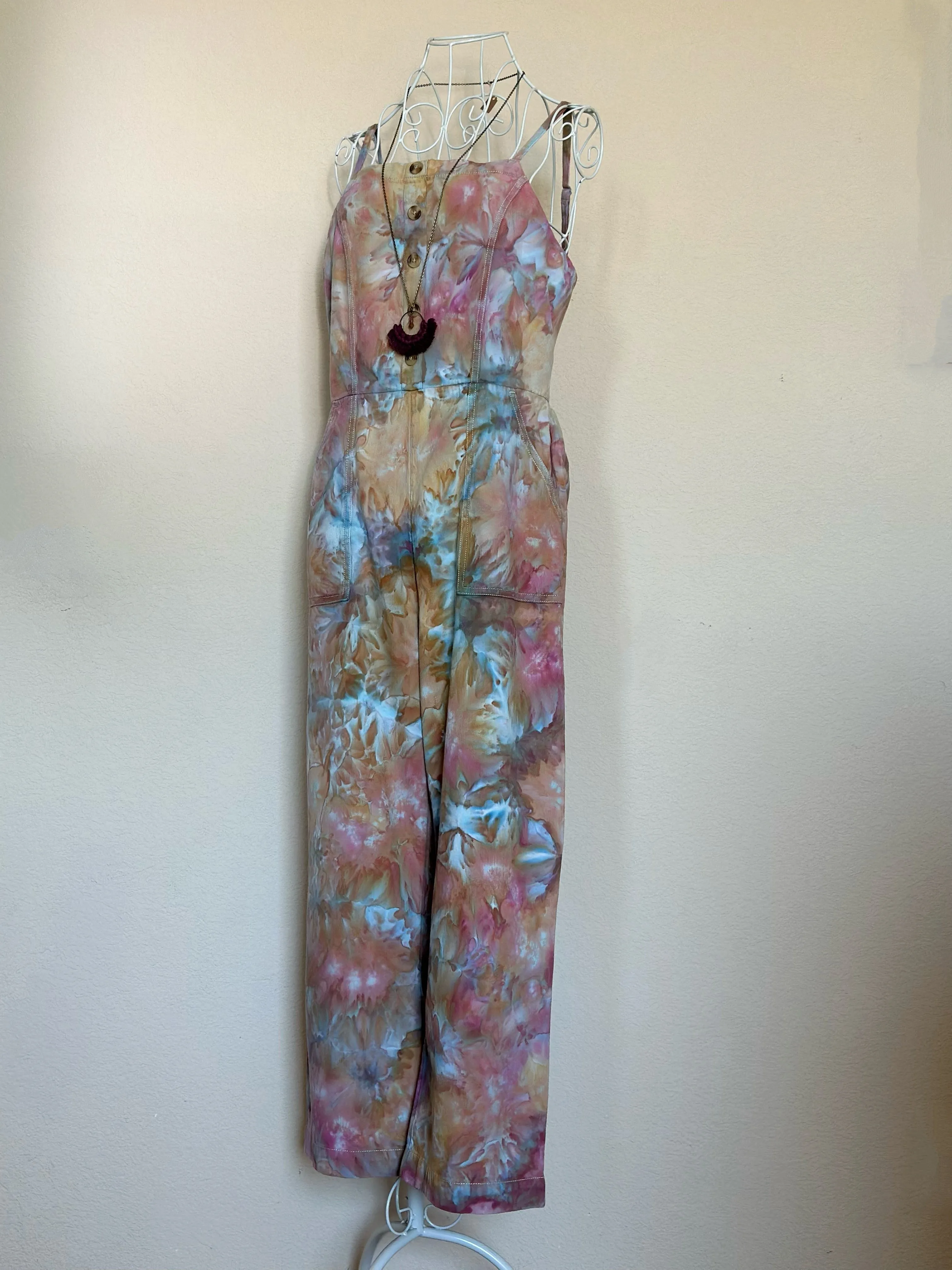 Women’s Medium (fits more like a small in the top) Upcycled Chambray Jumpsuit in ‘Bird Song’