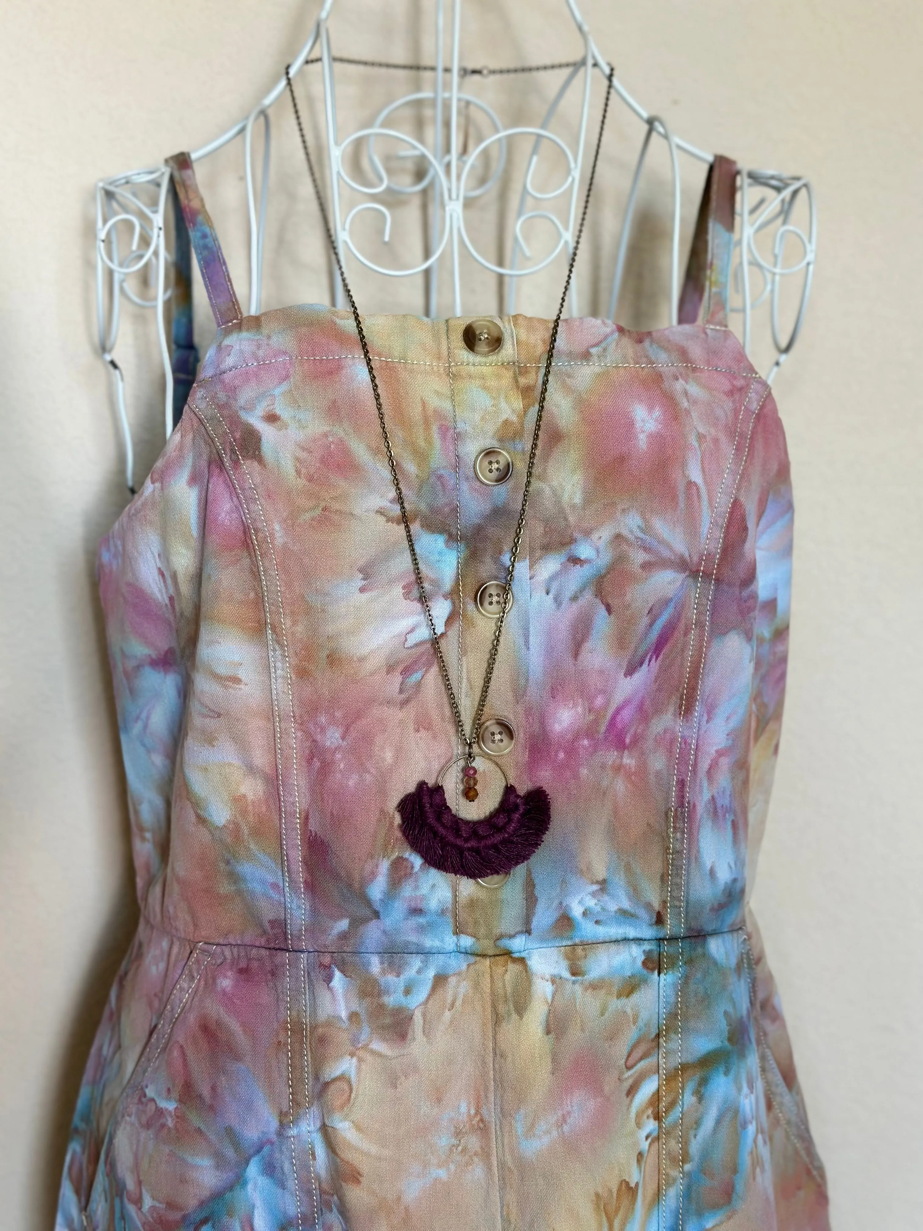 Women’s Medium (fits more like a small in the top) Upcycled Chambray Jumpsuit in ‘Bird Song’