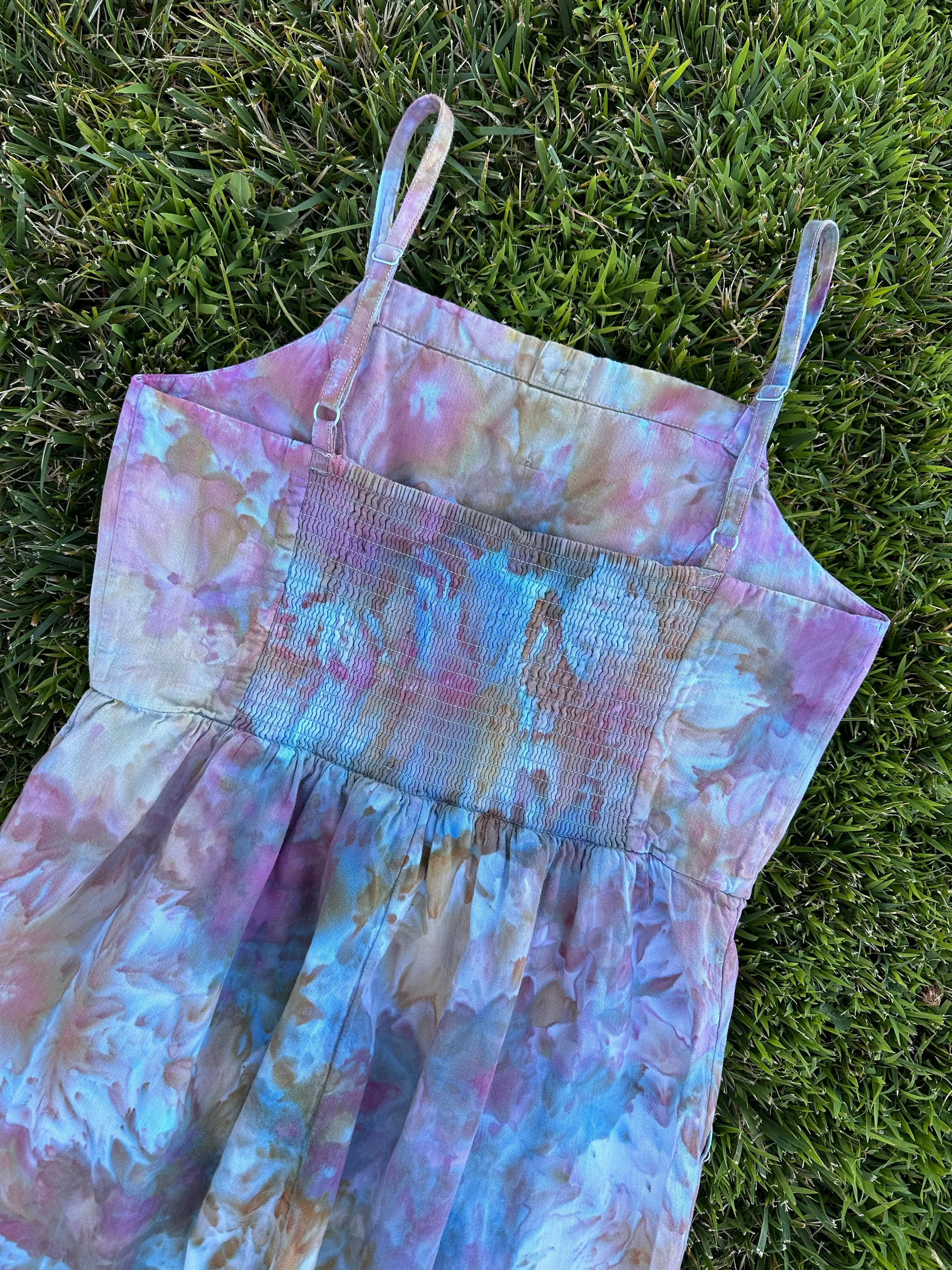 Women’s Medium (fits more like a small in the top) Upcycled Chambray Jumpsuit in ‘Bird Song’